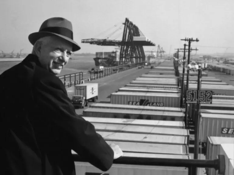 shipping container, Malcom McLean, containerisation, global trade, logistics history, transport innovation containerlift