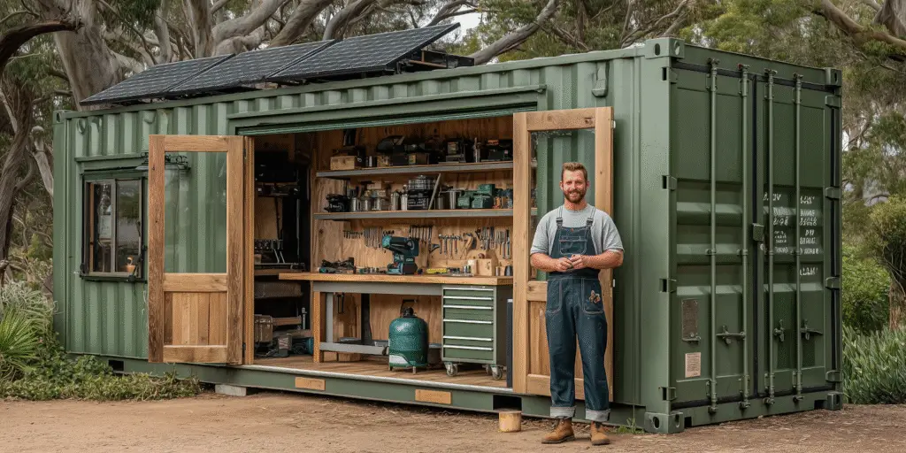 Garden shipping containers with Containerlift