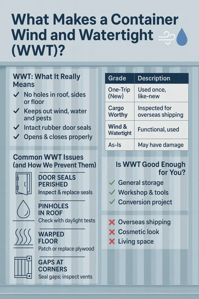 Wind and Watertight Container with Containerlift