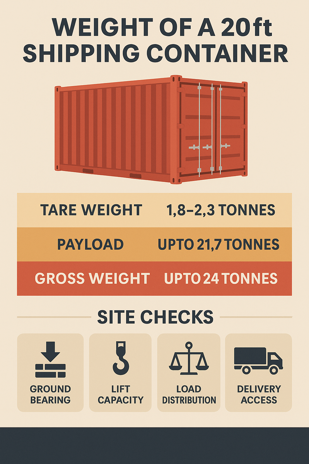 20ft shipping container weight with Containerlift
