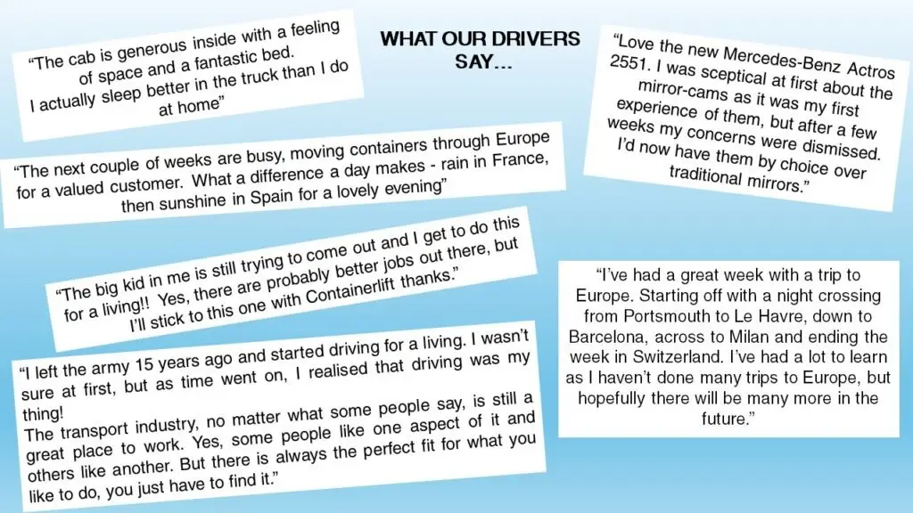 HGV Class 1 driver containerlift